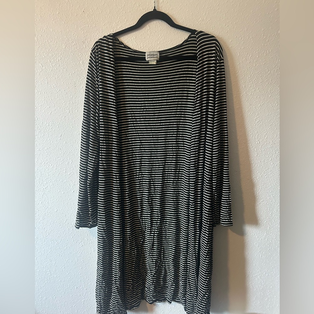 Plus size lightweight striped cardigan